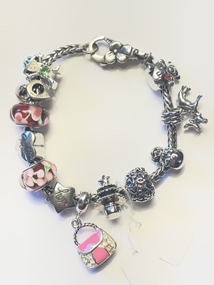 TROLLBEADS S.S Bracelet w/Flower Lock, 12 Beads, 1 High Heel Troll