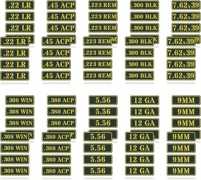 Ammo Can Vinyl Sticker Set Decal Label .22 .223 .308 9MM .380 .45 5.56 7.62 12GA