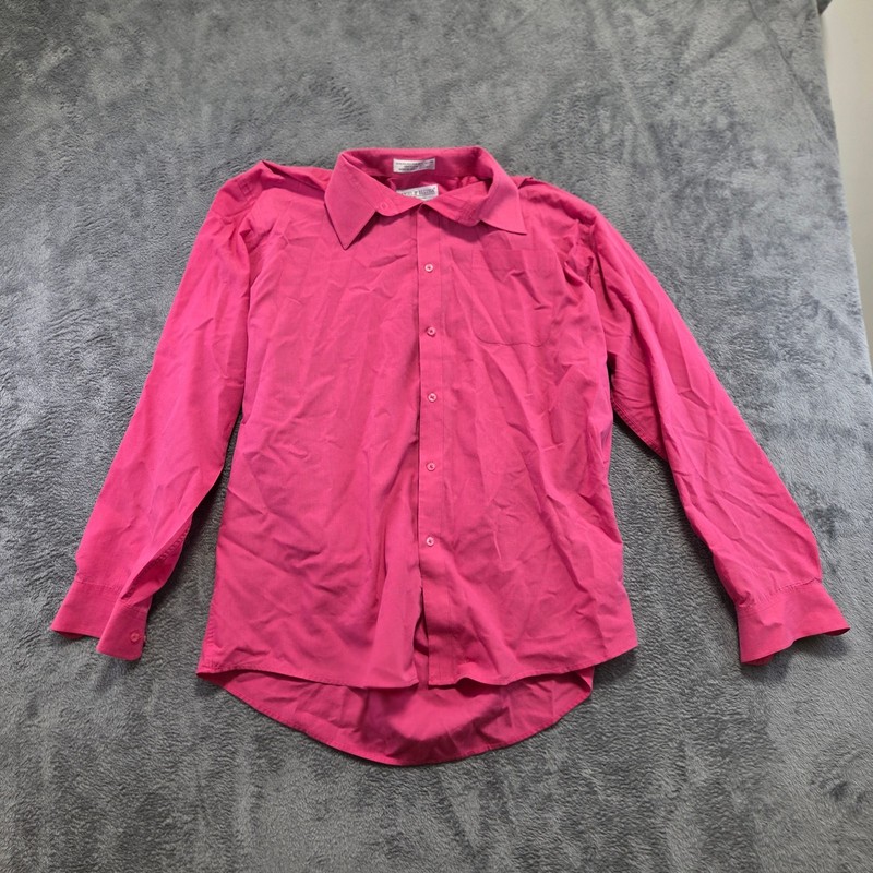 Daniel Ellisa Dress Shirt Men's Size 36-37 Pink Casual Long Sleeve Collared