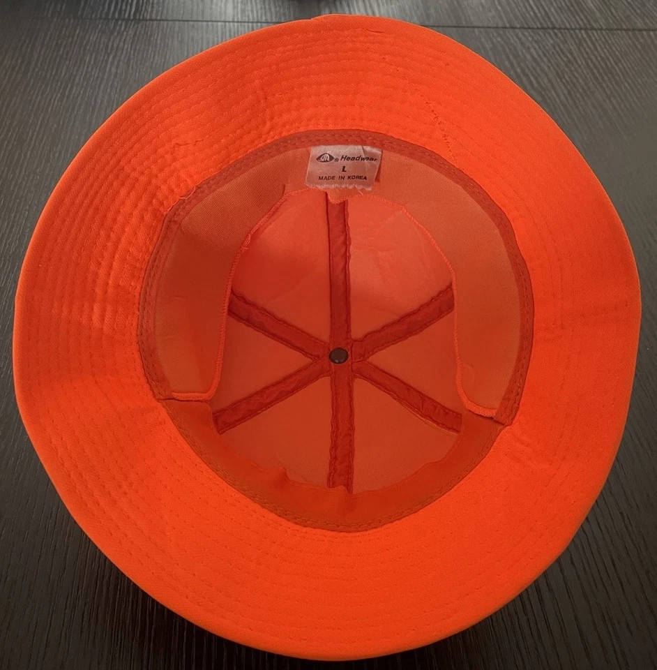 Vintage YA Youngan Blaze Orange Sz L Hunting Hat W Ear Flaps 90’s Y2K - Image 3 of 4