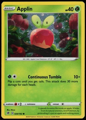 BLE: HOLO FOIL Applin - (Cosmos Holo) #020/192 - Promo