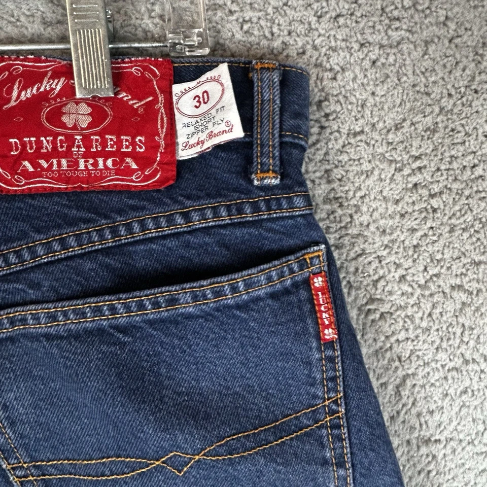 Pantalones Cortos Denim Vintage Y2K Lucky Brand Pantalones Cortos Sueltos Ropa de Calle Lavado Ligero Para Hombre’s 30 Foto 4 de 4