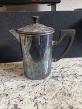 Vintage English Melior Coffee Pot Press Silver Plated Made In England