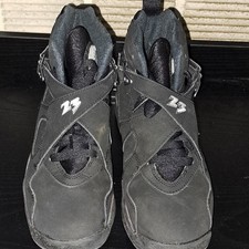 Jordan Air Jordan 8 Boys High Top Sneakers Black Silver Suede Size 7Y
