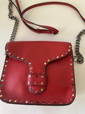 Rebecca Minkoff Crossbody Red Leather Bag With Chain