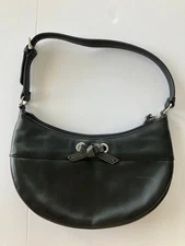 Talbots Genuine Leather Cresent Shoulder Bag- Crescent Bow Front