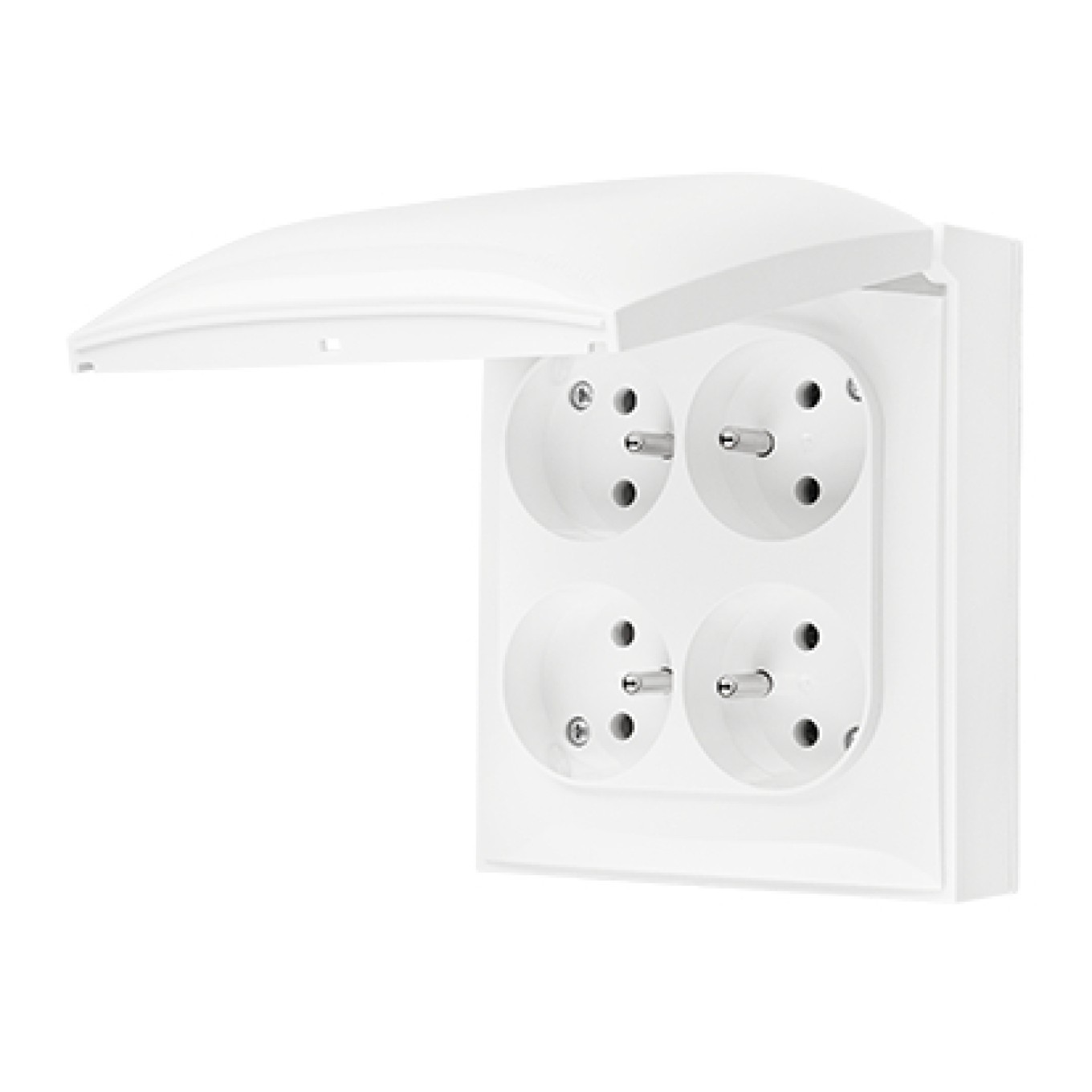 Socket IP44, 4 way with grounding. Simon Aquaclick ACGZ4C/11