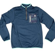 Hurley Youth Boys XL Quarter Zip Pullover Navy Performance Top 13-15