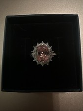 Pink Cubic Zirconia Ring Sterling Silver