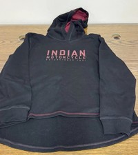 Genuine Indian Motorcycle Hoodie Pullover Sweatshirt large Black Womens Soft