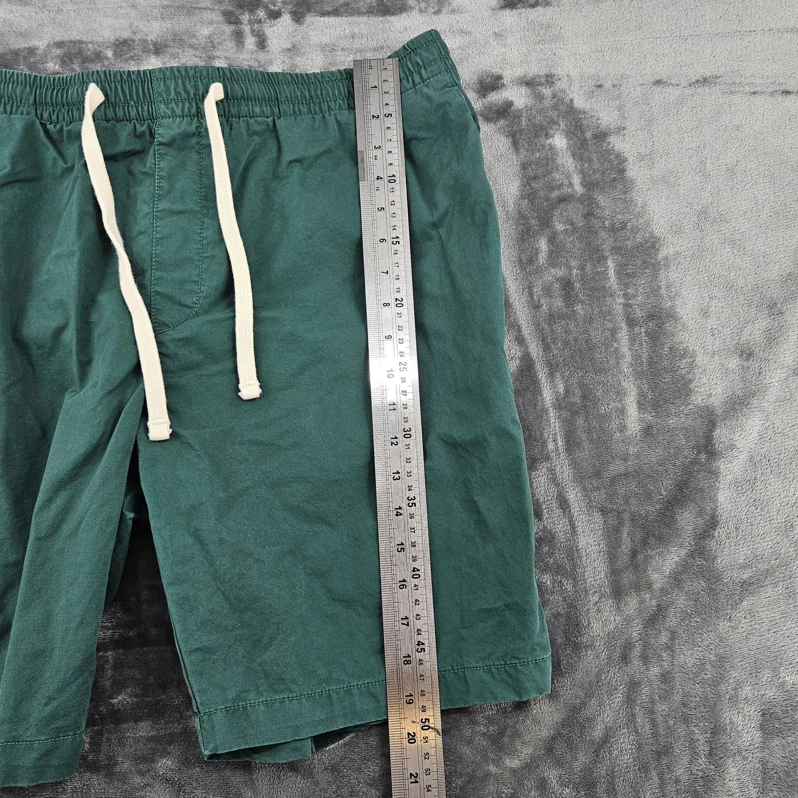 M&S Mens Chino Shorts XL 39-41 Waist Dark Green Cotton Elasticated Drawstring image 2