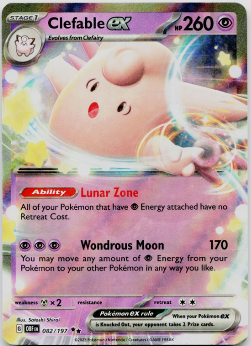 Clefable ex - 082/197 - Double Rare - Obsidian Flames - NM/M