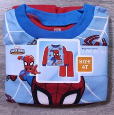Spiderman Pajamas 4T Toddler Boys Shirt Pant PJ Set Spider Moves Peter Parker