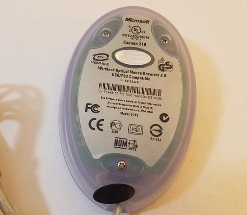 Microsoft Wireless Optical Mouse Receiver 2.0 USB P/N X09-56157 Model 1013 - Picture 2 of 2