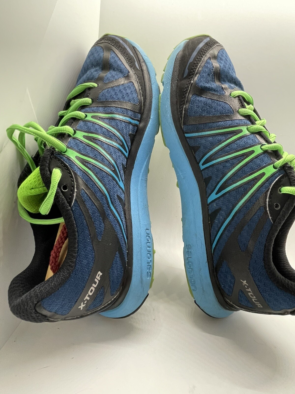 Scarpe da passeggio Salomon X Tour City Trail blu verde cross training uomo taglia 9