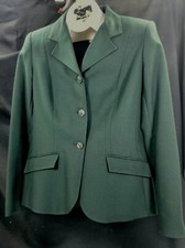 Reed Hill Ladies Double Vent Hunt Coat Green Wool Blend 12