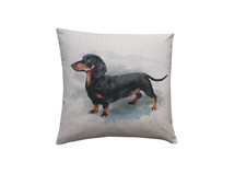 Cushion covers Christmas gift dachshund sausage dog linen animal hand made in UK