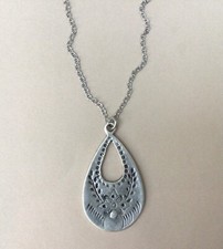 ARTISAN HANDMADE SUNDANCE CHARM NECKLACE HANDCRAFTED FLORAL SILVER JEWELRY