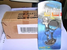 1 Box Of 6 Factory Sealed Custom Accessories Swivel Head Key Rings W/16" Chains