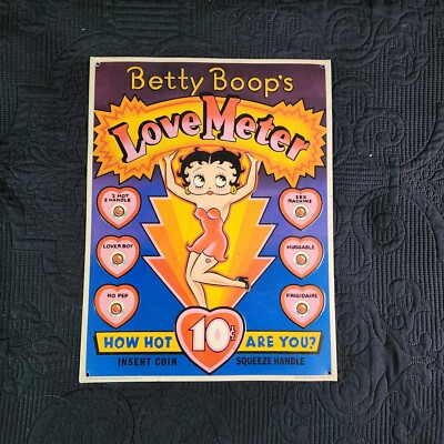 💥Vintage 1991 Betty Boop's Love Meter Tin Metal Sign Kitchen Sink