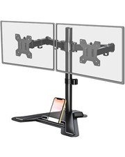 Dual Monitor Stand Freestanding Full Motion Monitor Desk Mount Fits 2 Screens Up