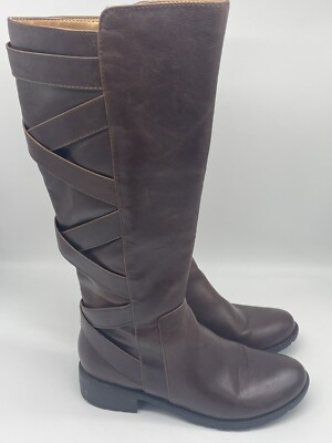 Croft Barrow Knee High Riding Boots Earl Brown Size Med Kohls