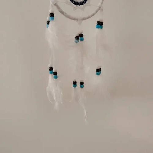 Blue & White All Seeing Eye Inspired Dreamcatcher Hanging Decoration - Picture 4 of 4