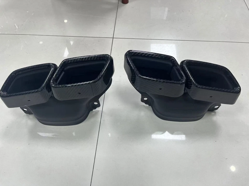 NUEVO Silenciador de tubo de escape trasero de fibra de carbono para puntas Mercedes Benz C63 E63 S63 Foto 3 de 4