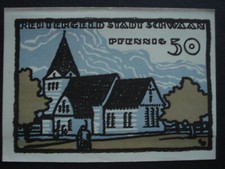 Notgeld-Schein REUTERGELD 1921 Stadt SCHWAAN, LK ROSTOCK, MECKLENBURG 50 Pfg.,