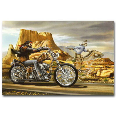 74669 Ghost Rider David Mann Cult Biker Art Wall Print Poster US
