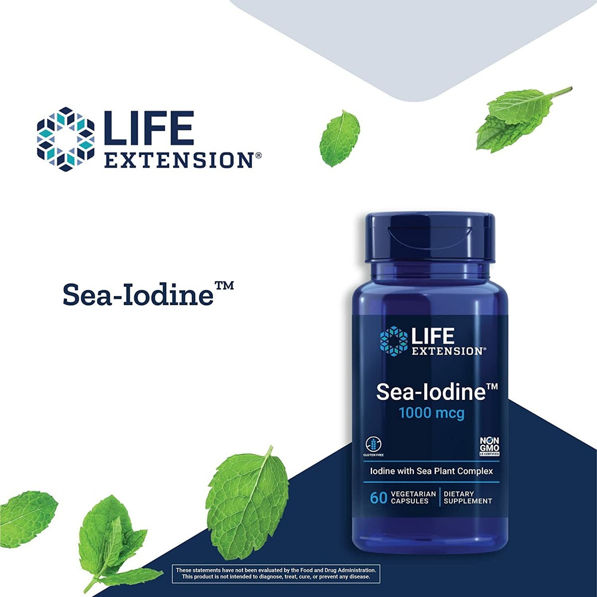 Life Extension Sea Iodine 1000 mcg, 60 Vegetarian Capsules 2Pack