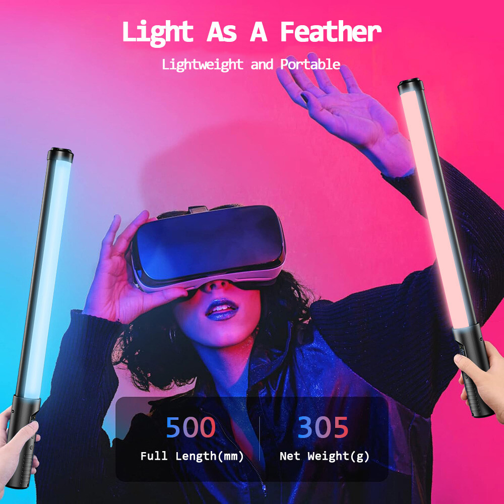 Handheld Light Wand, 360° RGB LED Video Light Stick for Photog，for LIVE