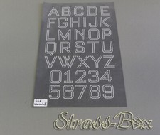 Alphabet VERSION 2 Legeschablone Steingröße wählbar für Hotfix Strasssteine Zahl