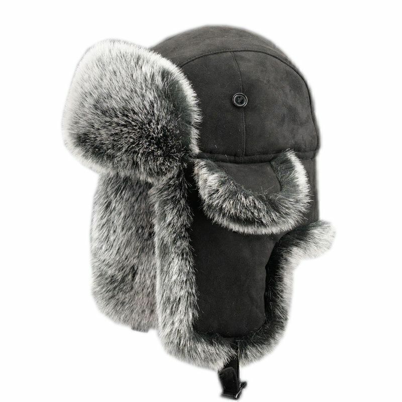 APL Cappello uomo cacciatore berretto sci cosacchi russi pelliccia sintetica camoscio invernale F4I9 