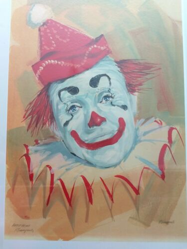 Signed Artist's Proof of Watercolor Clown by Roland Giampaoli - Picture 2 of 5