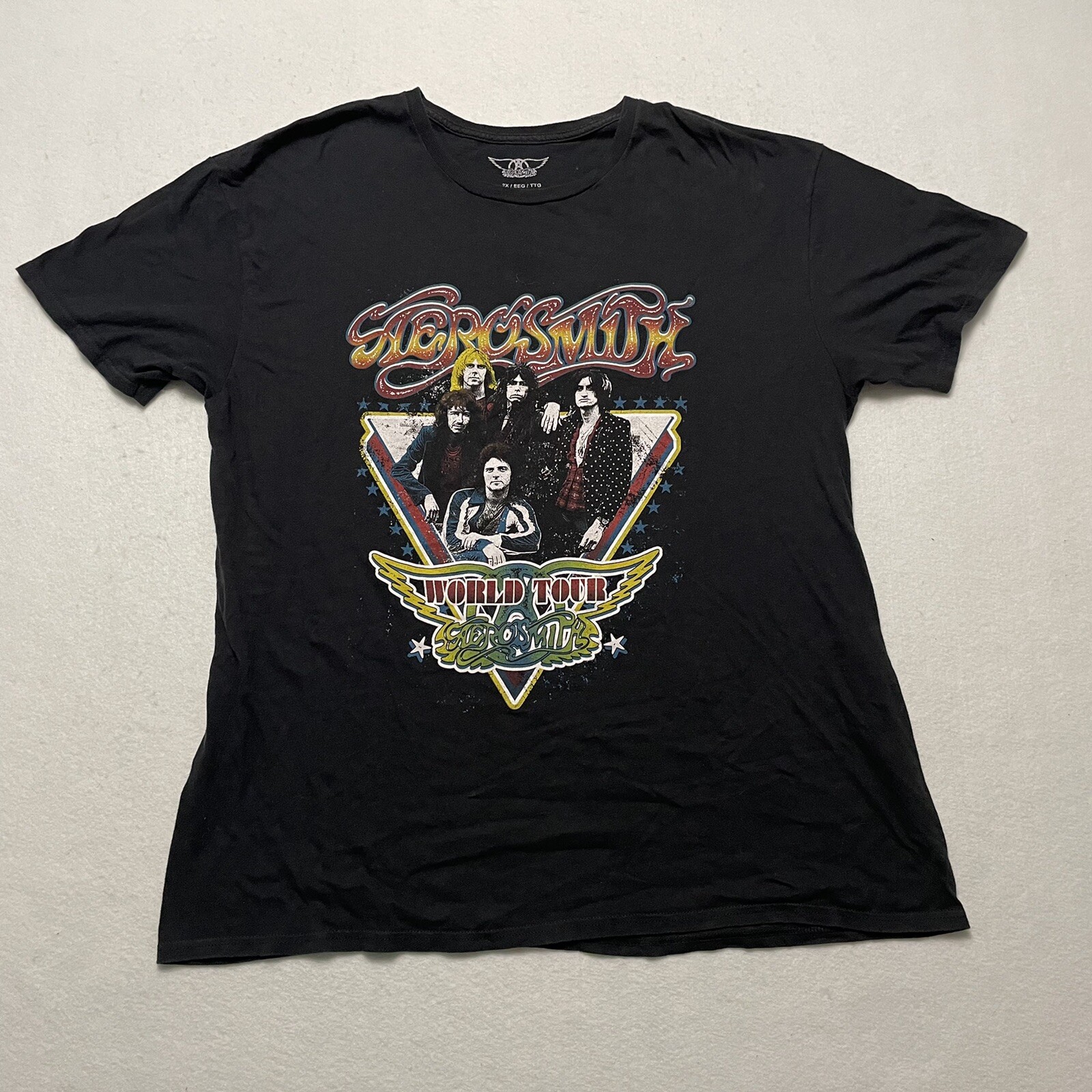 Aerosmith World Tour T Shirt Vintage Photo Rock Band … Gem