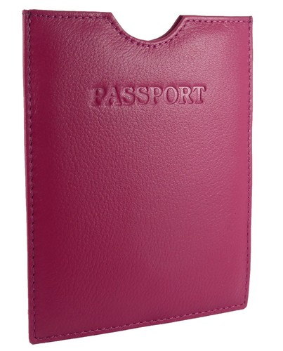 Travel Passport Holder Sleeve Protector Cover Wallet Real Leather - Picture 7 of 9