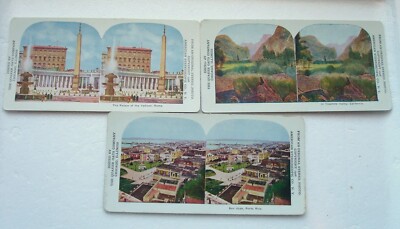 Lot Of 9 Antique 1906 Quaker Oats Company Stereoview Photo Cards