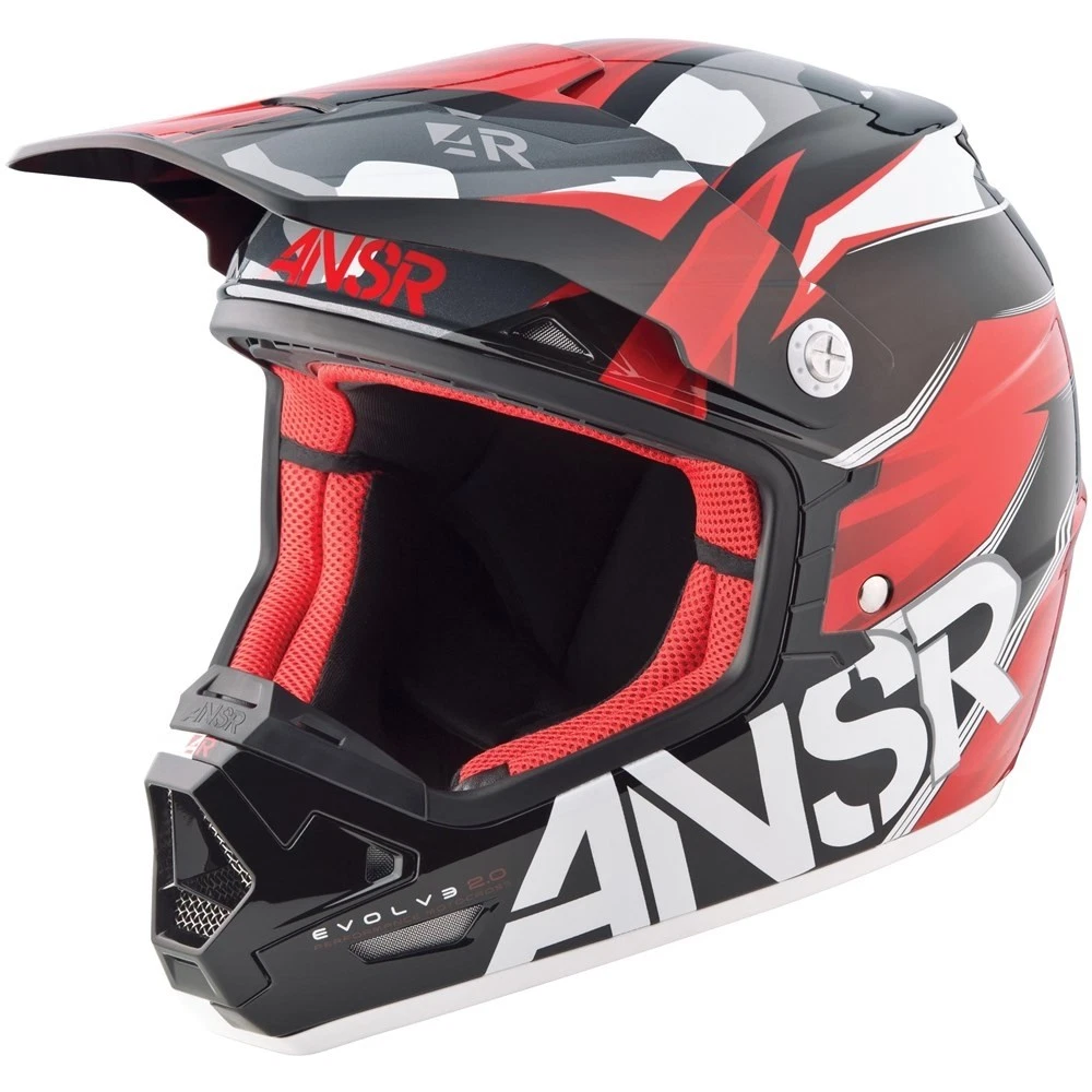 ANSR Helmet EVOLVE 2 Red Black A15 NEW Motocross MX MOTO Free