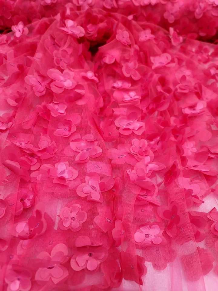 Tecido de formatura 3d renda nupcial 3d floral borboletas em malha vendido por jarda formatura - Imagem 2 de 4