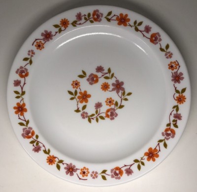 Lot De 6 Tasses à Café Arcopal Vintage – Motif Fleurs Orange – Verre Opale