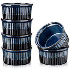 6pc Ceramic Ramekins Set Serving Dishes Mini Baking Cup Snack Sauce Pots