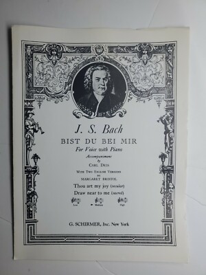 Bist Du Bei Mir For High Voice With Piano.  JS Bach 1943 opera fast ship 