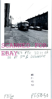 Juni 1963 Philadelphia Trolley #2271 5th & Luzerne VINTAGE PHOTO - Railroad