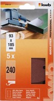 Kwb Quick-Stick Schleifstreifen Holz & Metall Edelkorund Gelocht 93X185 Mm K 240