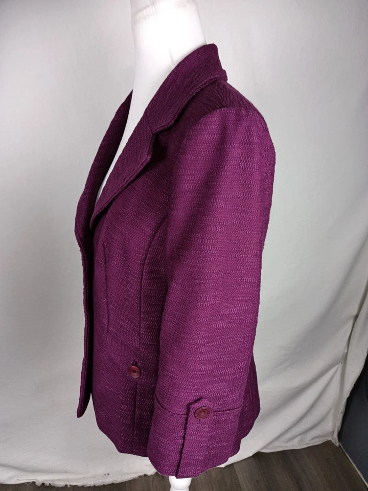 Classiques Entier Wms Talla M Traje Texturizado Púrpura Chaqueta Separada B3 Foto 4 de 4