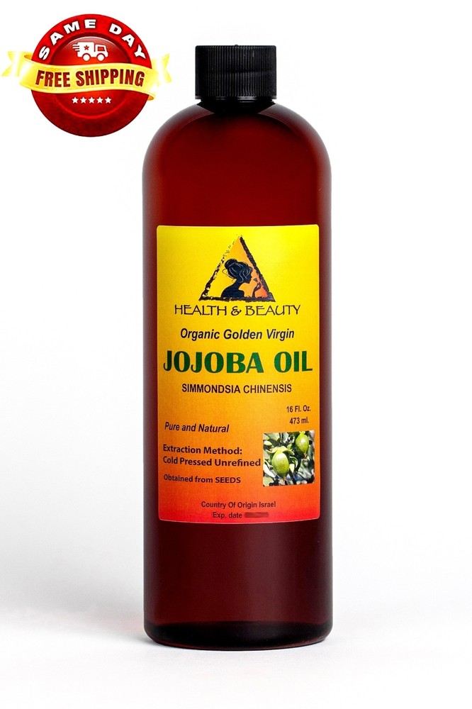 JOJOBA OIL GOLDEN ORGANIC PURE CARRIER UNREFINED COLD PRESSED RAW VIRGIN 16 OZ
