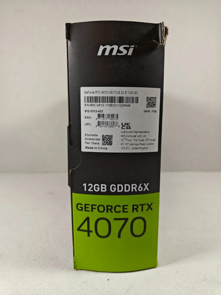 MSI GeForce RTX 4070 VENTUS 2X E 12G OC 12GB Graphics Card PCI Express 4.0 NEW - Image 4 of 4