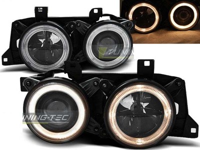 Strålkastare for BMW E32 5/7-serien E34 Angel Eyes Black Gratis frakt LPBM60WL X