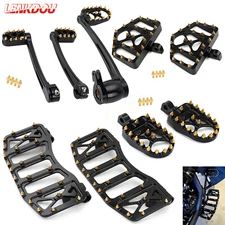 CNC MX Style Foot Pegs Floorboards Brake Arm Shifter Lever For Harley Touring FL